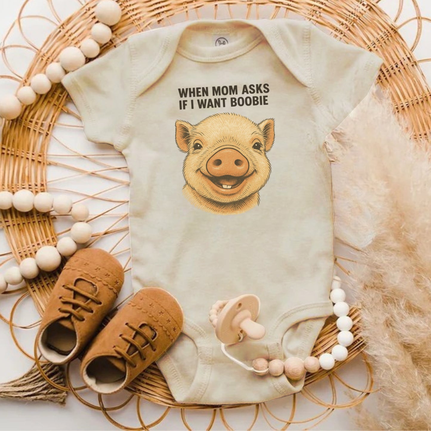 When Mom Asks If I Want Boobie baby onesie product type