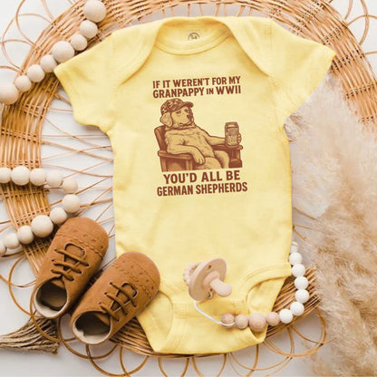 WWII German Shepherds Funny Saying Baby Onesie product type