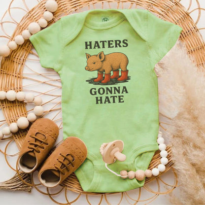 Haters Gonna Hate Piglet Print Baby Onesie product type
