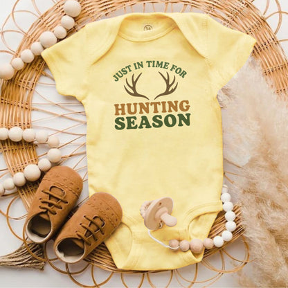 Just in Time for Hunting Season Baby Bodysuit product type