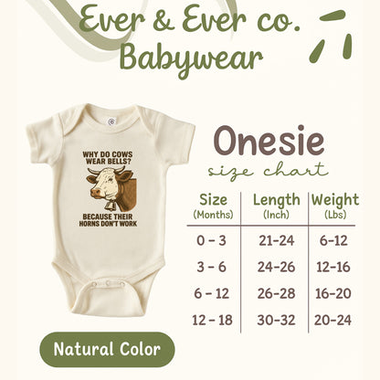 Funny Cow Baby Onesie Why Do Cows Wear Bells Product