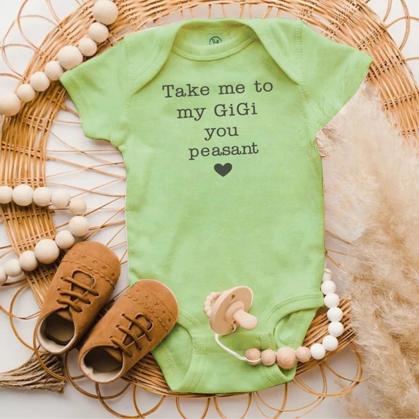 Take me to my GiGi your peasant baby onesie product