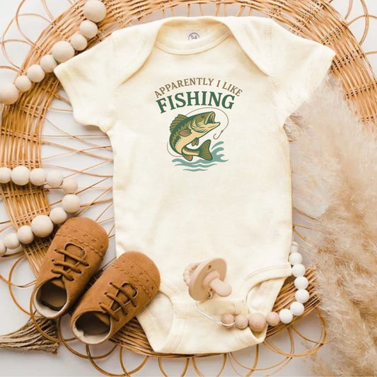 Apparently I Like Fishing Baby Bodysuit product type