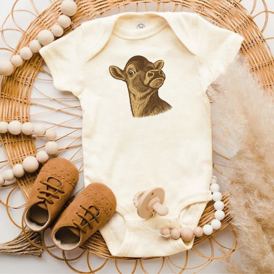 Adorable Baby Onesie with Cute Cow Design product type