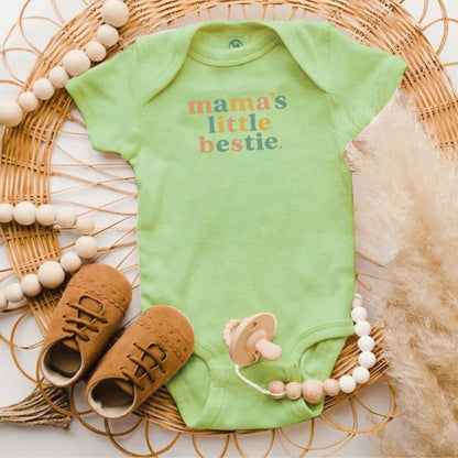 Mama's Little Bestie Cute Green Baby Onesie product