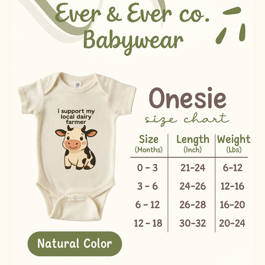 Adorable Baby Onesie with Cute Farmer Cow Print Onesie