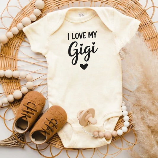I Love My Gigi Print Heart Baby Onesie product