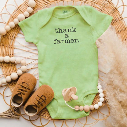 Thank a Farmer Green Baby Onesie Clothing product type