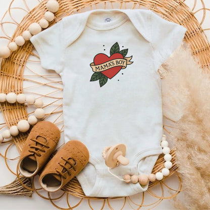 Mama's Boy Heart Design Infant Bodysuit Baby Product