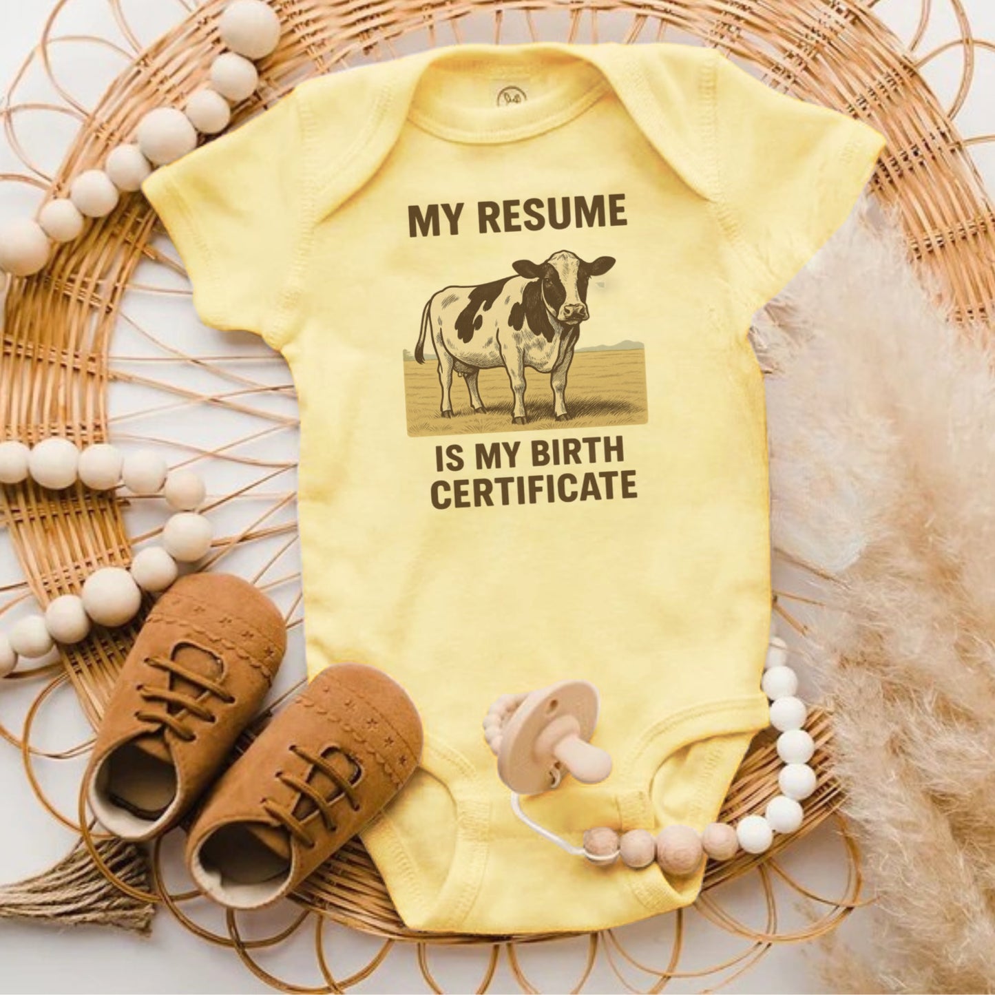 My Resume Is My Birth Certificate Baby Onesie product type