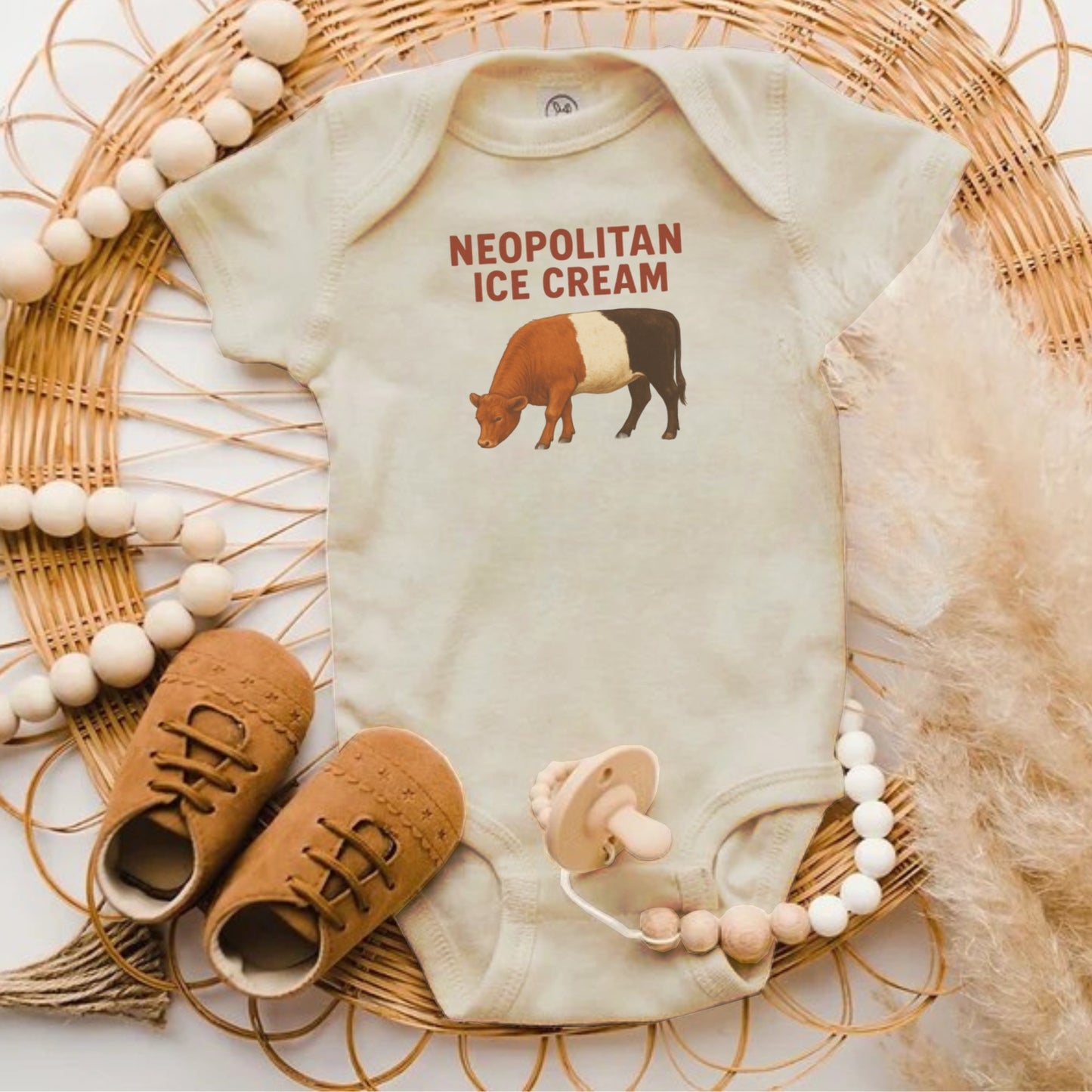 Unique Neapolitan Ice Cream Baby Onesie product