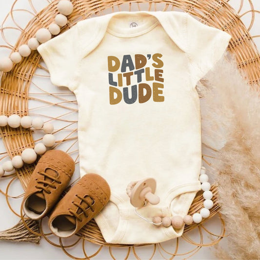 Dad's Little Dude Printed Onesie Baby Bodysuit product type