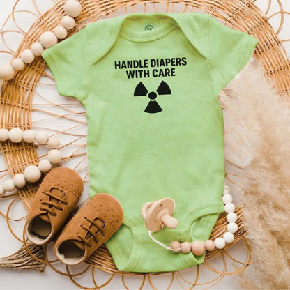 Handle Diapers With Care Baby Onesie product