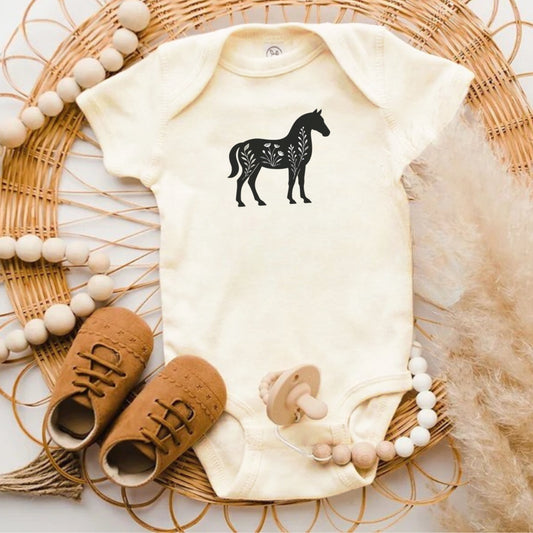 Stylish Horse Print Newborn Baby Onesie product type