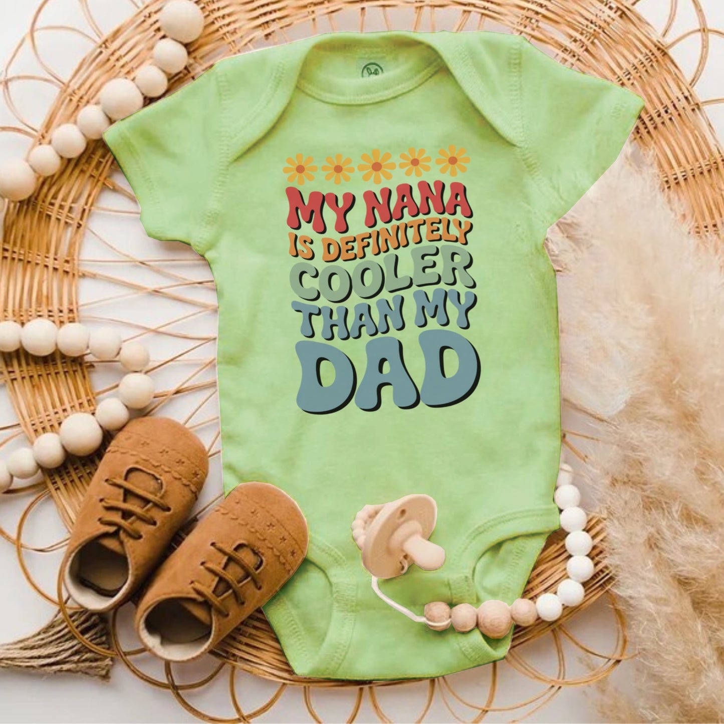 My Nana Is Cooler Than My Dad Baby Bodysuit product type