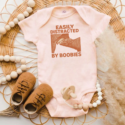 Easily Distracted By Boobies Funny Baby Onesie product type
