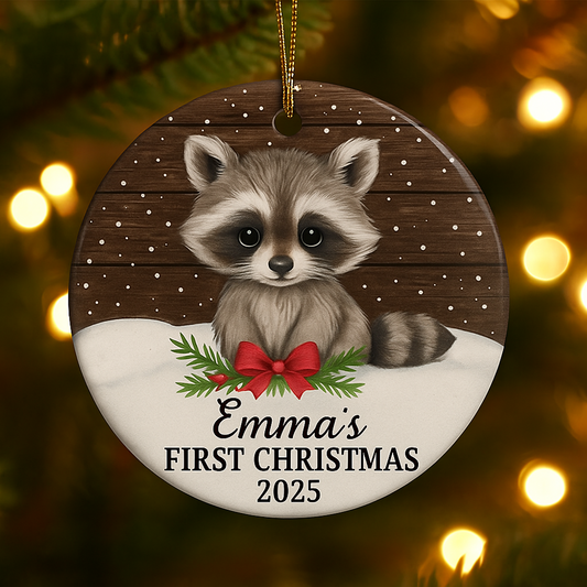 Emma's First Christmas 2025 Raccoon Ornament product type
