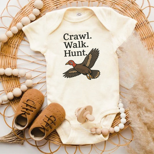Crawl Walk Hunt Baby Onesie product