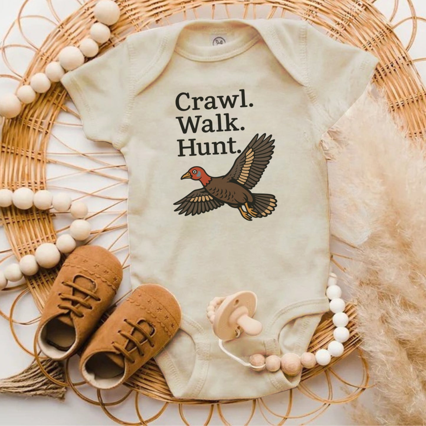 Crawl Walk Hunt Baby Onesie Outfit Clothing product