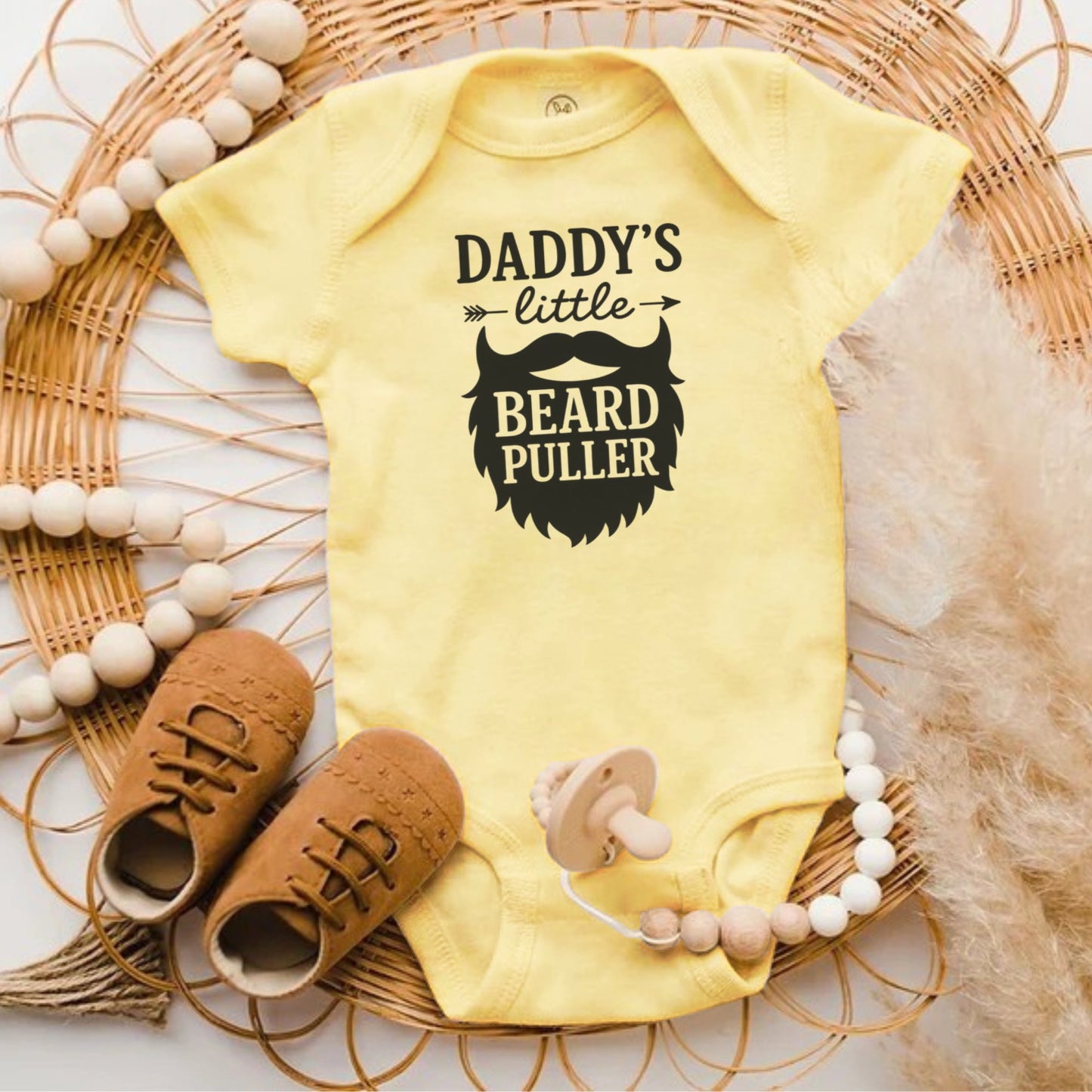 Daddy's Little Beard Puller Baby Onesie product