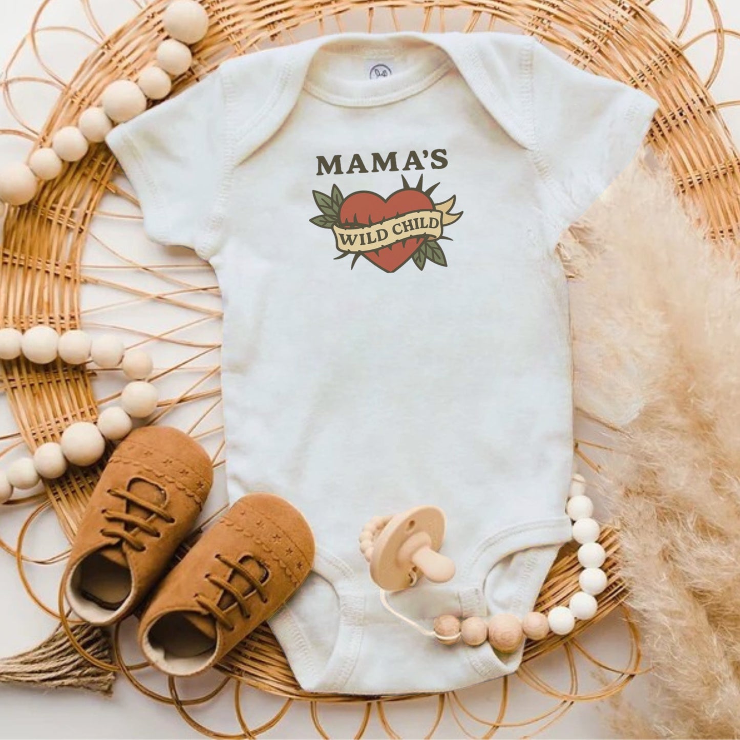 Mamas Wild Child Adorable Graphic Baby Onesie product