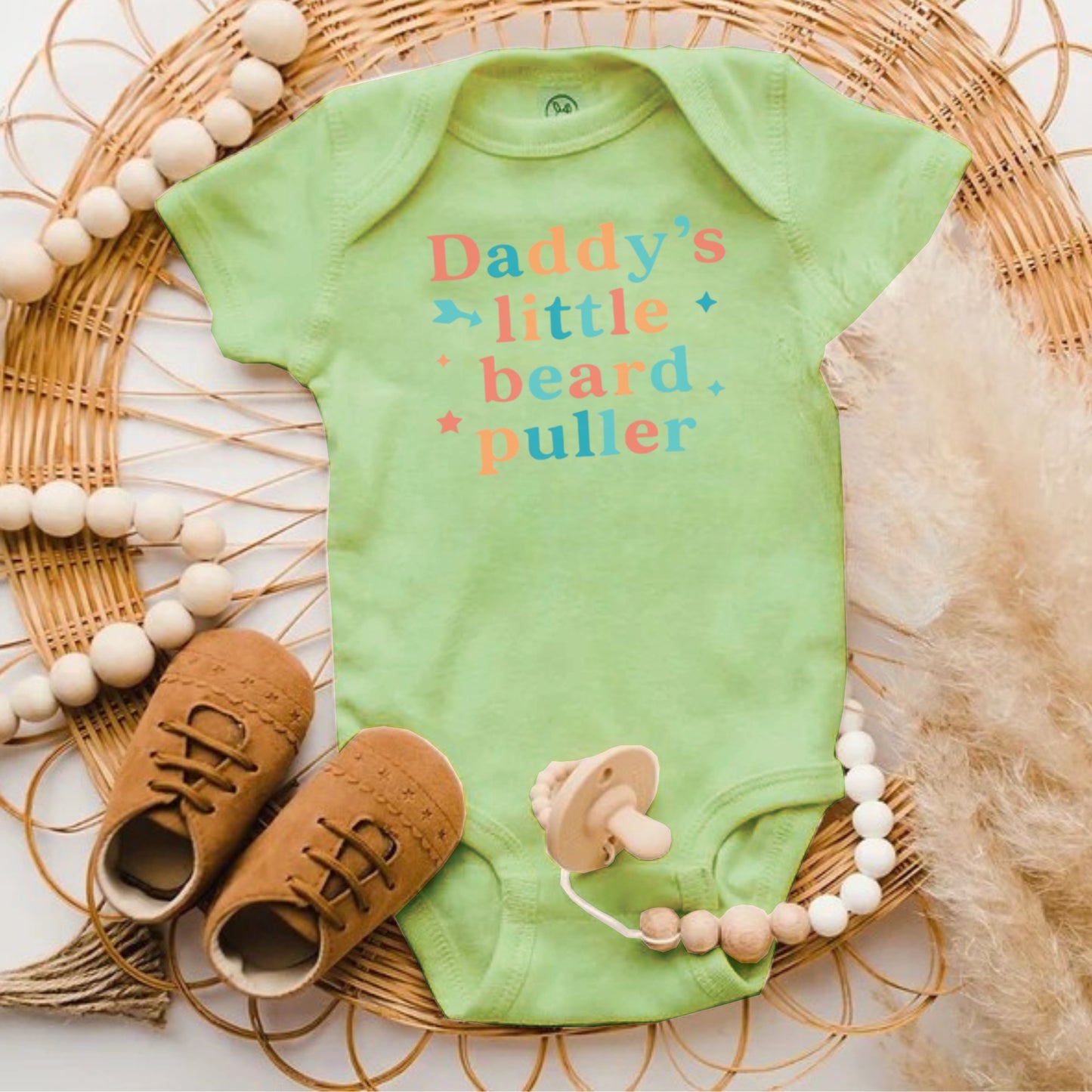 Daddy's Little Beard Puller Funny Baby Bodysuit product type