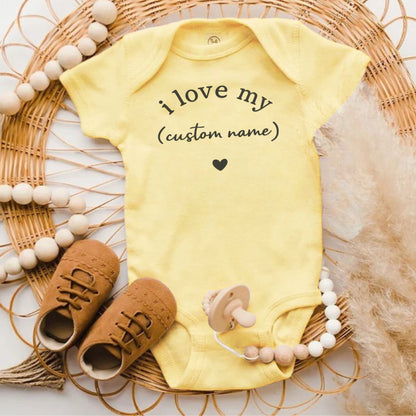 I Love My Custom Name Heart Baby Onesie product