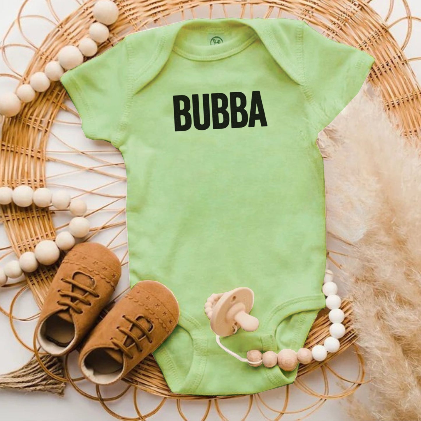 Adorable Green Bubba Printed Baby Onesie product type