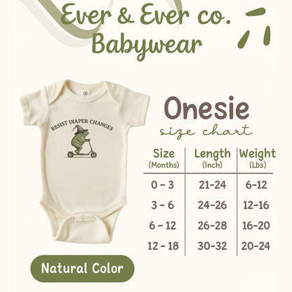 Resist Diaper Changes Baby Onesie size chart product type