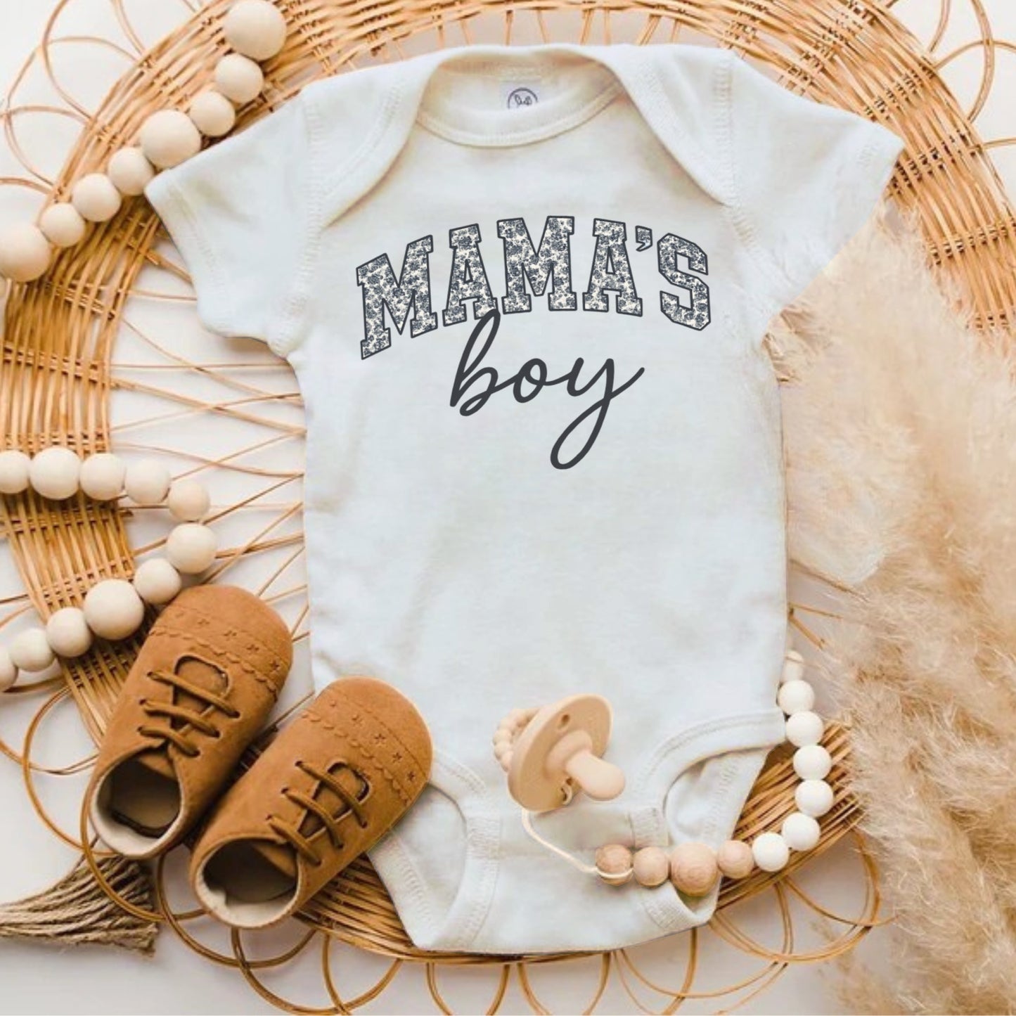 Mama's Boy Adorable Baby Onesie Outfit product type