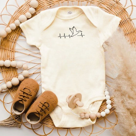 Baby Onesie with Bird Heartbeat Design product