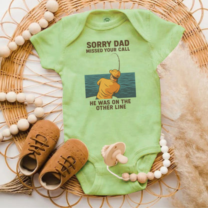 Funny Sorry Dad Missed Your Call Baby Onesie product