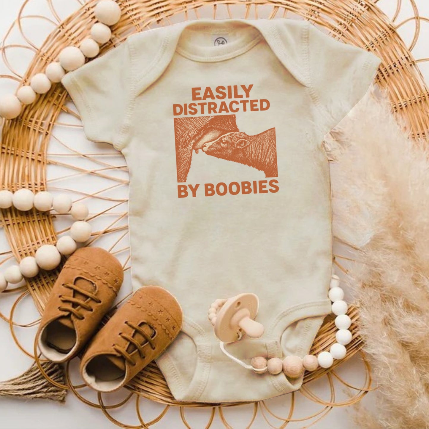 Easily Distracted By Boobies Funny Baby Onesie product