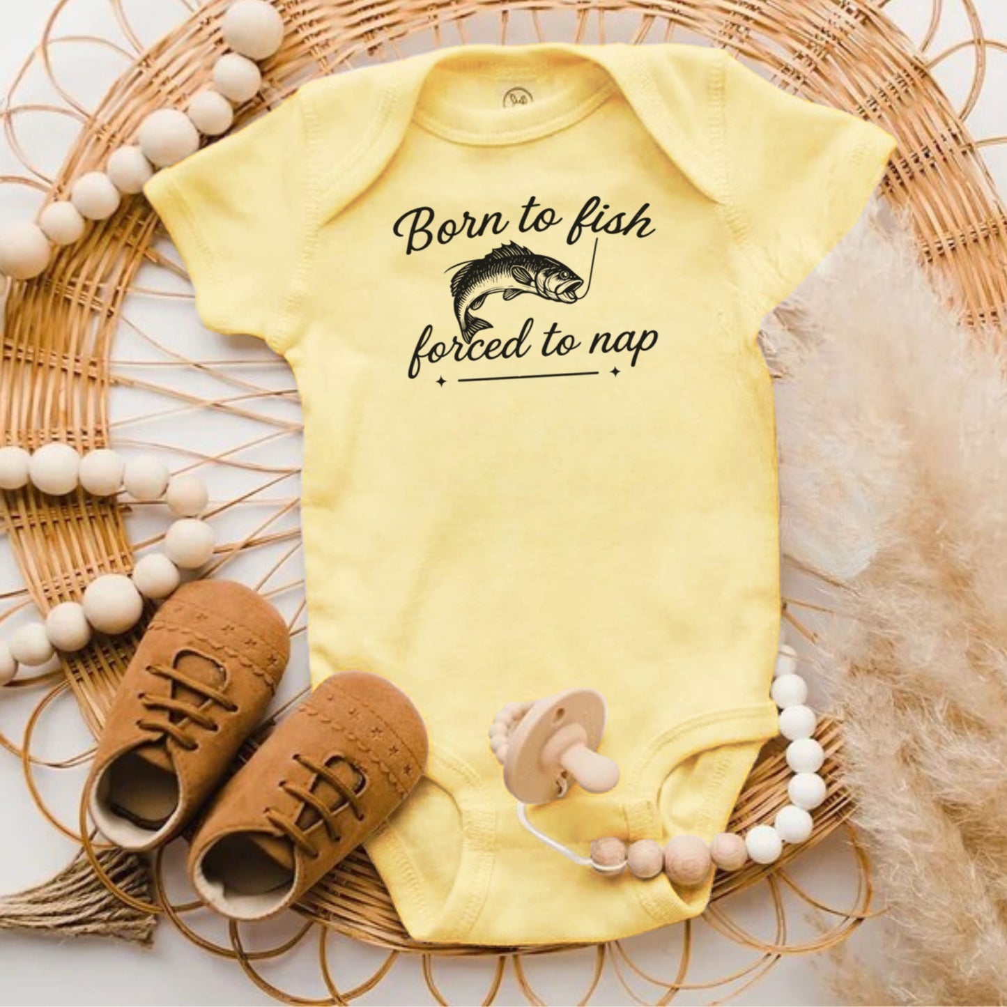 Born to fish forced to nap baby bodysuit product type