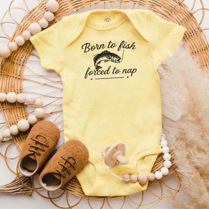 Born to fish forced to nap baby bodysuit product type