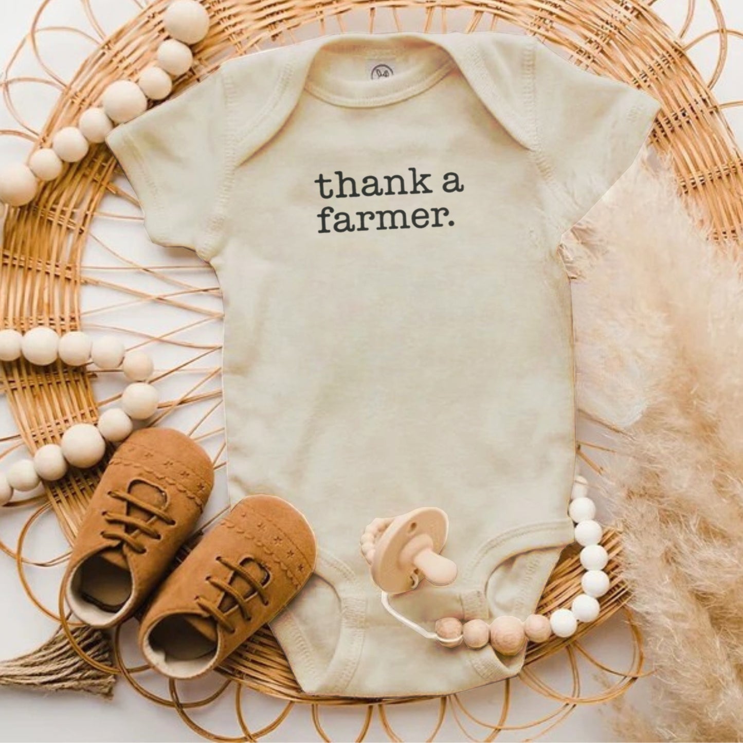 Thank A Farmer Graphic Baby Onesie product type